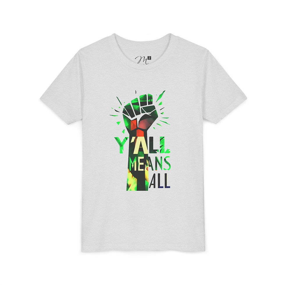 Thumbnail: Y’all Means All Resist, Youth Short Sleeve T-Shirt, Green Inclusive Apparel Kids