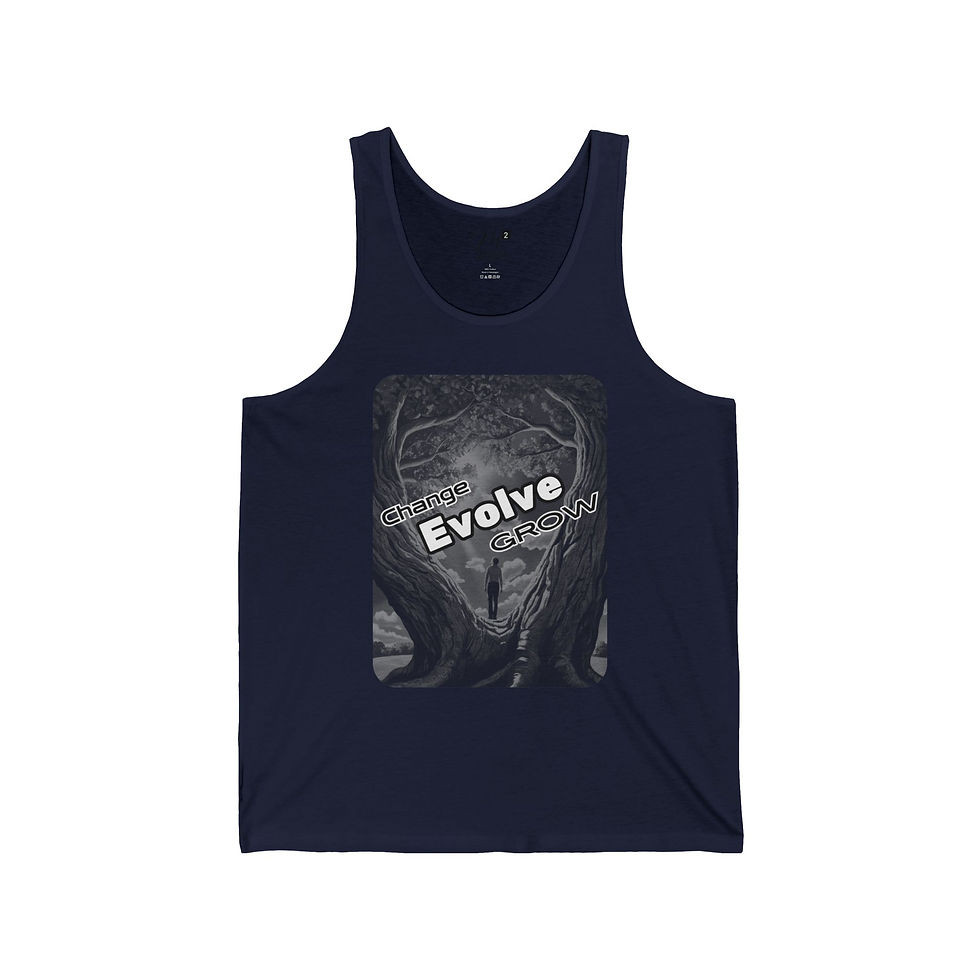 Thumbnail: Change, Evolve, Grow Tree Unisex Jersey Tank, Inspirational & Motivational