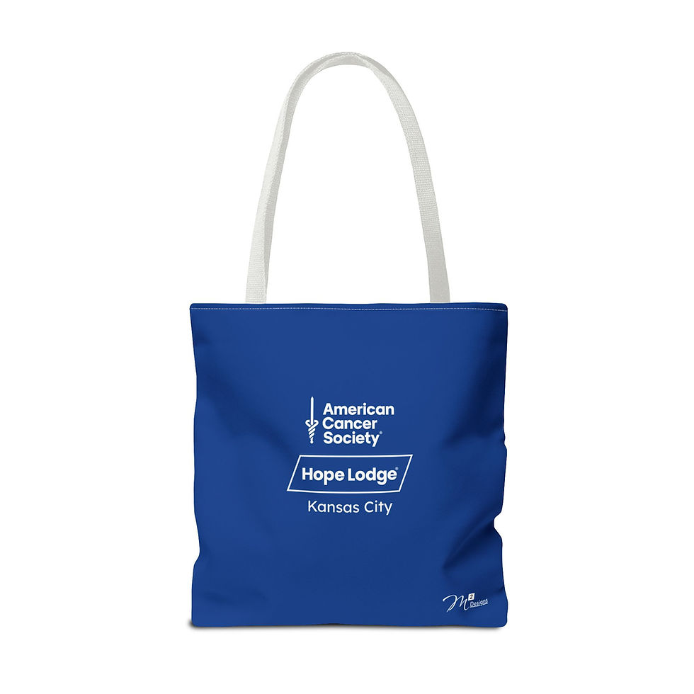 Thumbnail: Blue Tote Bag, Hope Lodge Kansas City 25 Years of Hope, White Design