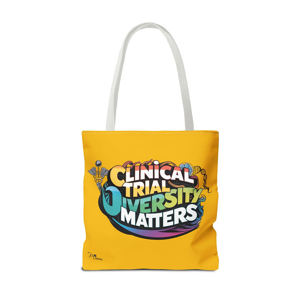 Thumbnail: Clinical Trial Diversity Matters Tote Bag, Yellow 13x13, 16x16, 18x18 Science