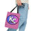 Thumbnail: KC Proud (blue to purple oval) Tote Bag, Lt Pink 13x13, 16x16, 18x18 