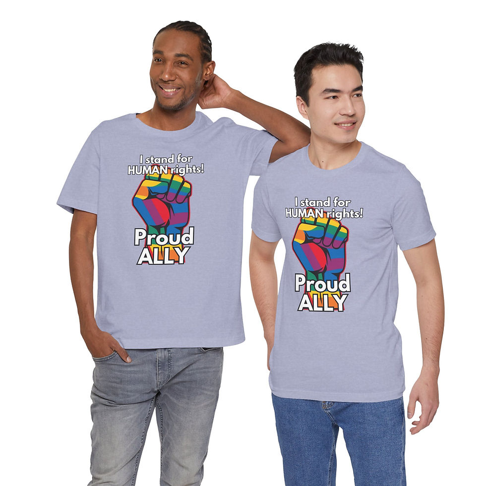 Thumbnail: HUMAN Rights Proud ALLY Unisex Tee, Inspirational, Diversity, Inclusive, PRIDE