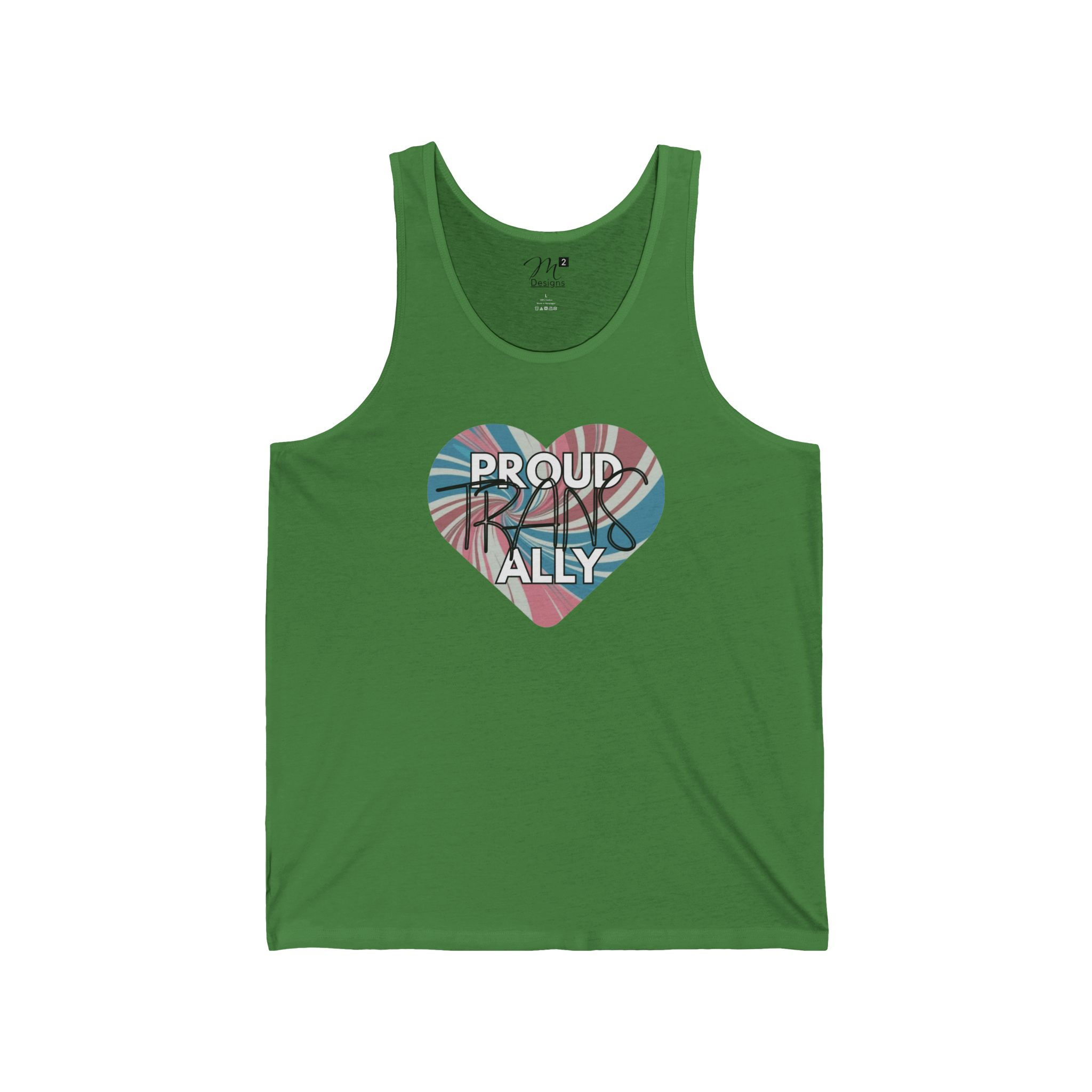 Proud TRANS ALLY heart Unisex Jersey Tank, Positivity, Diversity, PRIDE