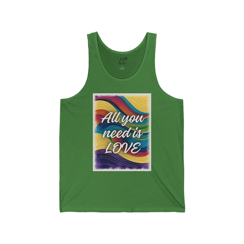 Thumbnail: All You Need is LOVE Unisex Jersey Tank, Rainbow Swirl, Positivity, Empowerment