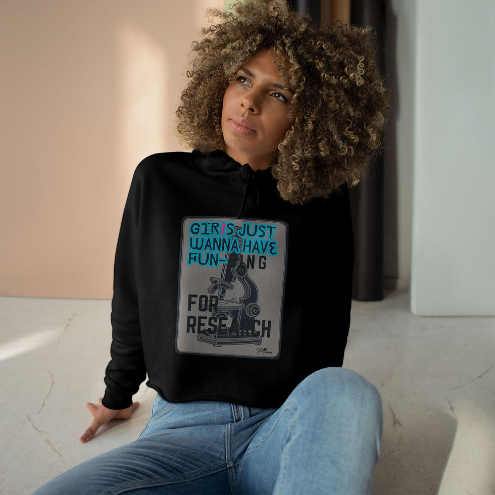 Thumbnail: Girls Just Wanna Have FUN-DING, Women's Crop Hoodie, Gender Equality, Science