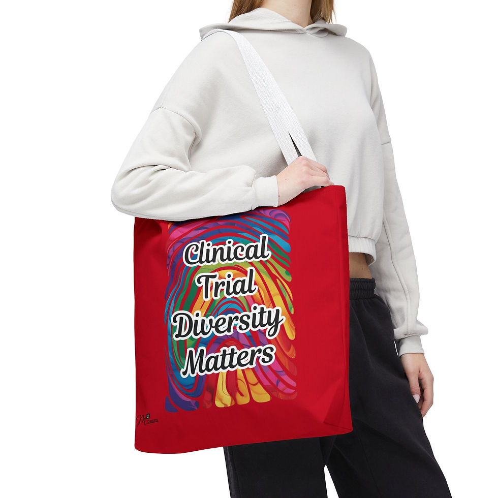Thumbnail: Clinical Trial Diversity Matters Tote Bag, Rainbow/Red, 13x13 16x16 18x18