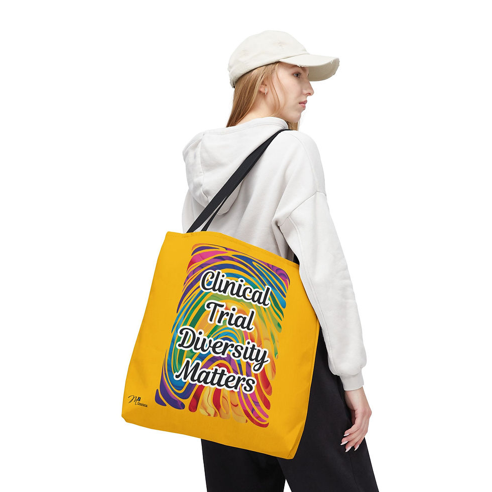 Thumbnail: Clinical Trial Diversity Matters Tote Bag, Rainbow/Yellow, 13x13 16x16 18x18
