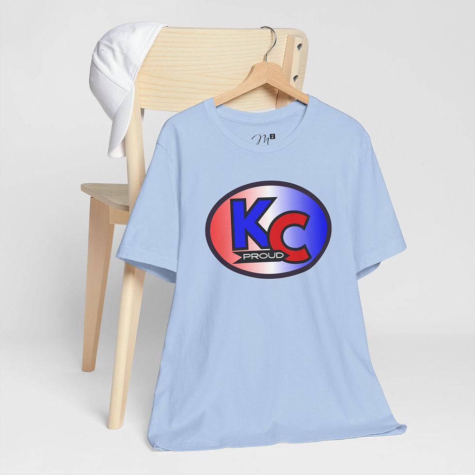 Thumbnail: KC Proud (red, white, blue oval) Unisex Tee, Kansas City PROUD