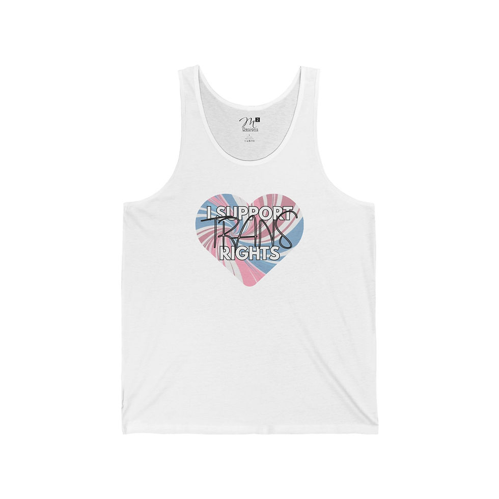 Thumbnail: I support TRANS RIGHTS heart Unisex Jersey Tank, Positivity, Diversity, PRIDE