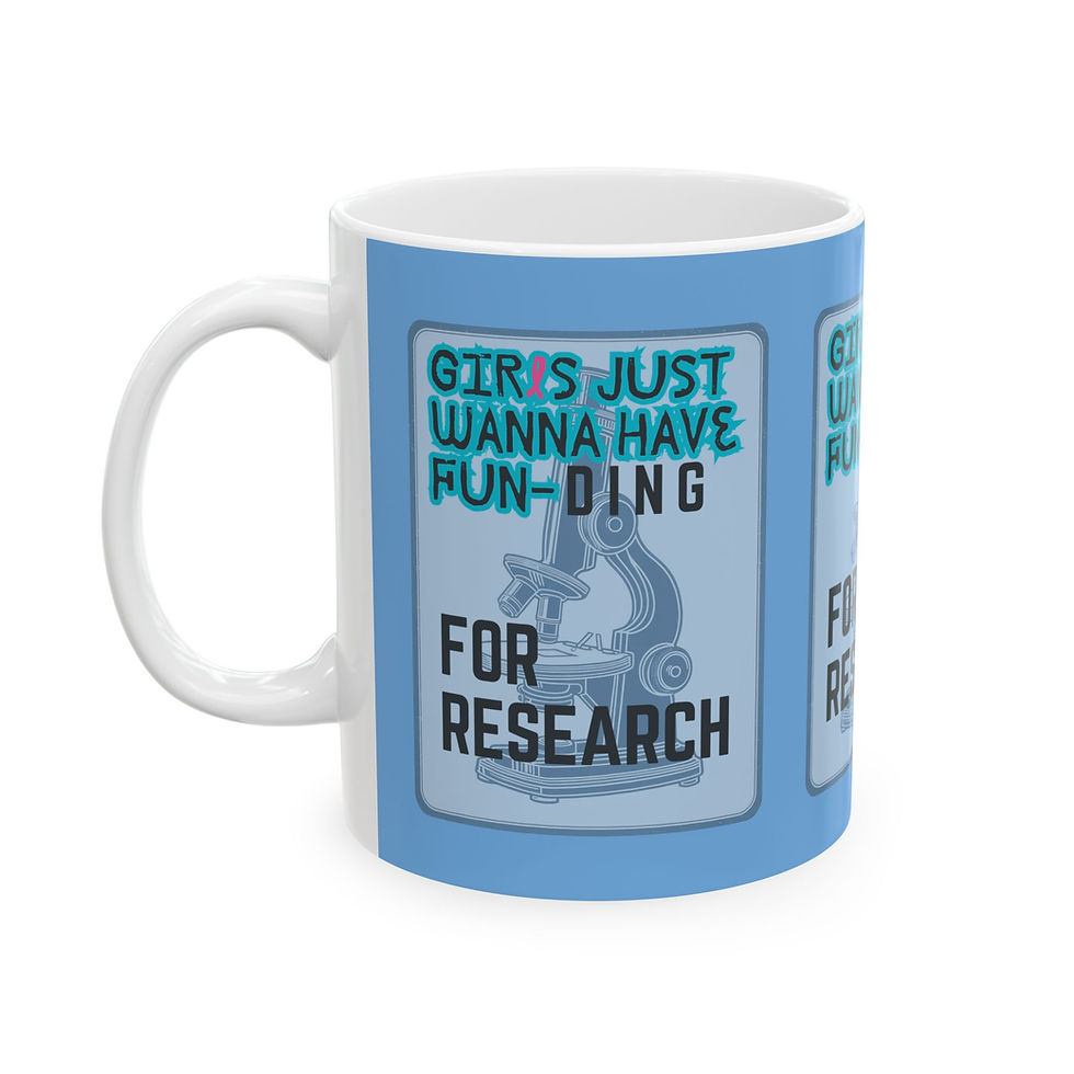 Thumbnail: Girls Just Wanna have FUN-DING Ceramic Mug, lt blue, Gender Equality, Science 