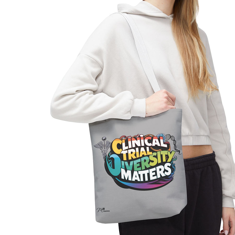 Thumbnail: Clinical Trial Diversity Matters Tote Bag, Light Grey 13x13, 16x16, 18x18