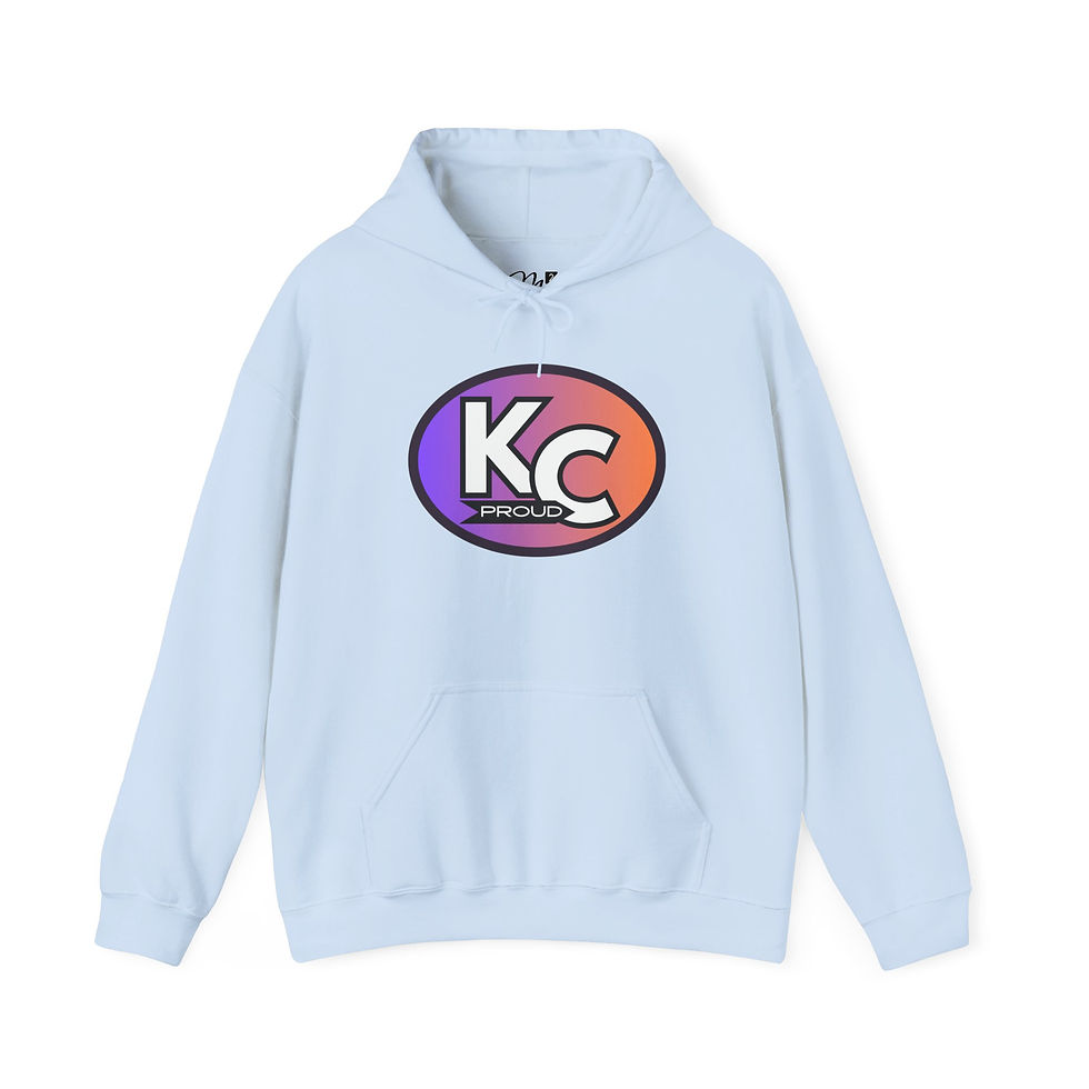 Thumbnail: KC Proud (purple to orange oval) Unisex hoodie, Diversity, Inclusive, PROUD