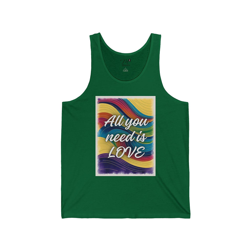 Thumbnail: All You Need is LOVE Unisex Jersey Tank, Rainbow Swirl, Positivity, Empowerment