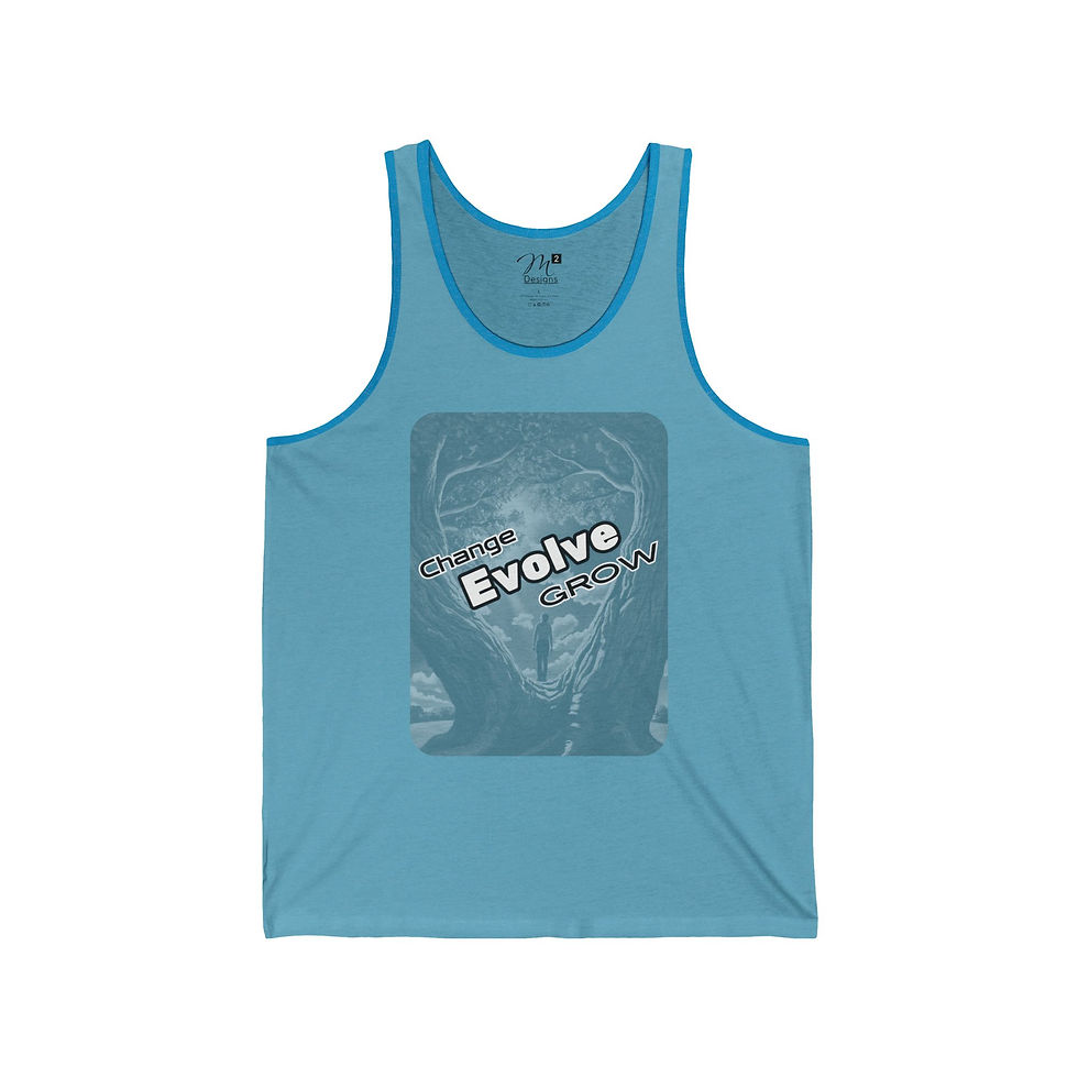 Thumbnail: Change, Evolve, Grow Tree Unisex Jersey Tank, Inspirational & Motivational