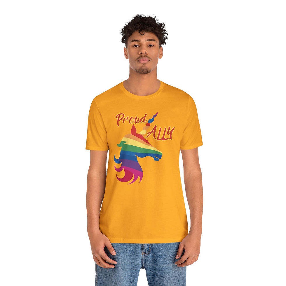 Thumbnail: Proud ALLY unicorn Unisex Tee, Inspirational, Diversity, Inclusive, PRIDE
