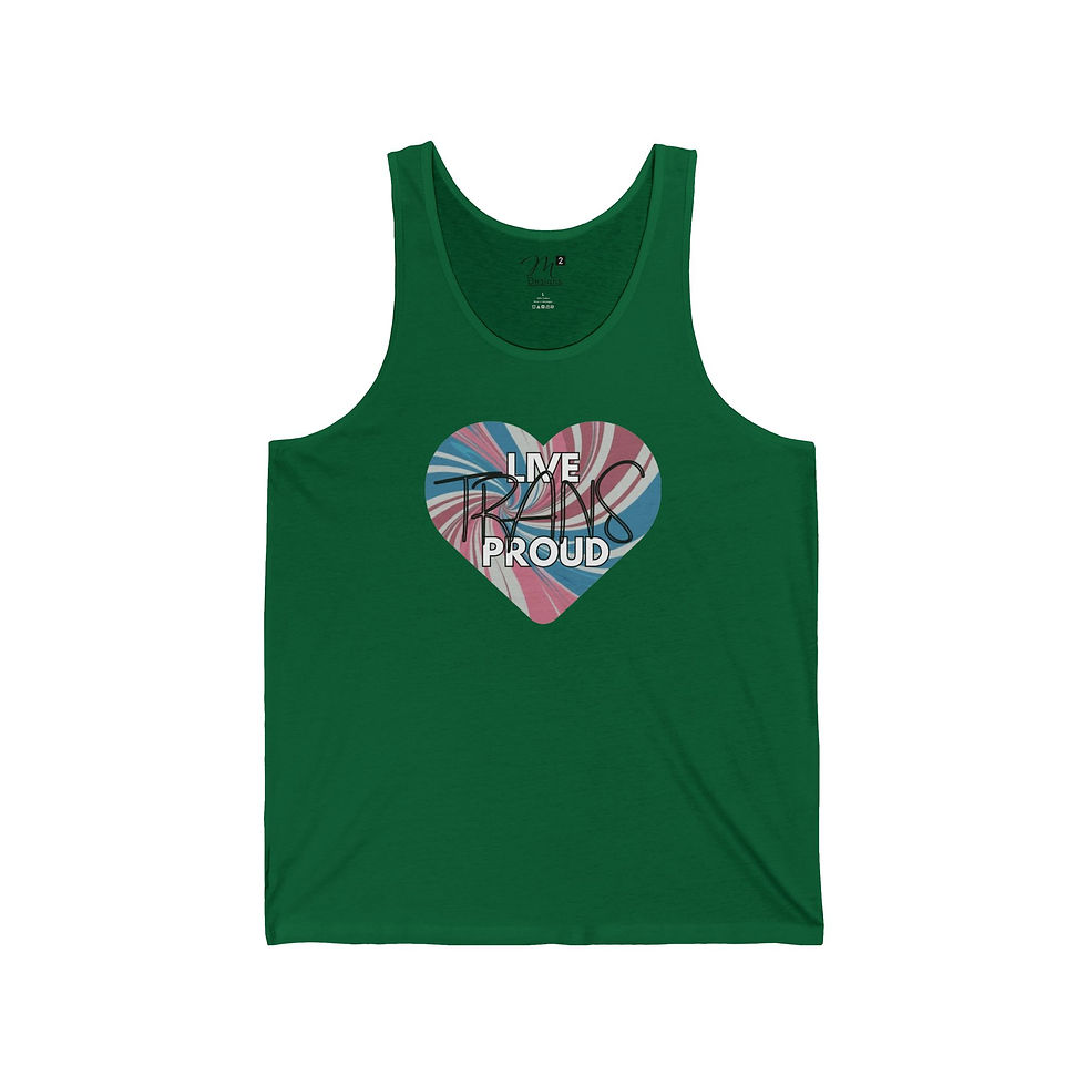 Thumbnail: LIVE TRANS PROUD heart Unisex Jersey Tank, Positivity, Diversity, PRIDE