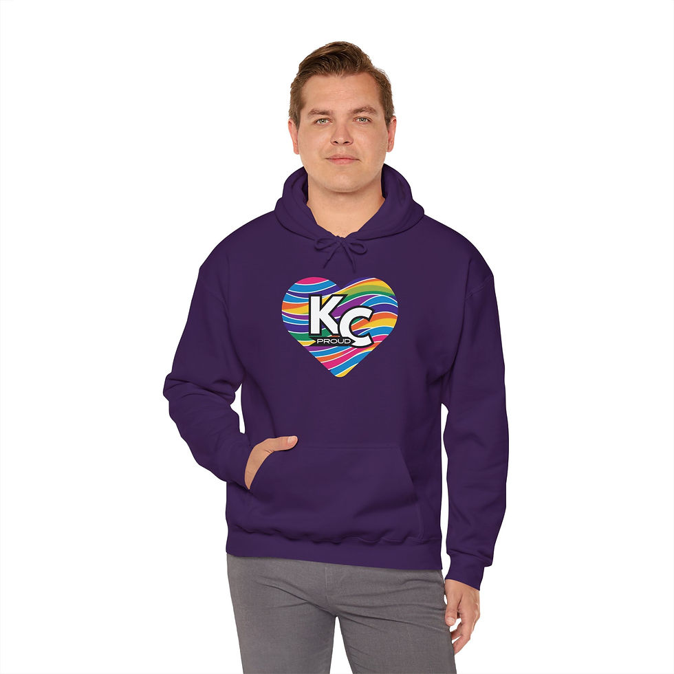 Thumbnail: KC Proud rainbow wave heart Unisex hoodie, Diversity, Inclusive, PRIDE 