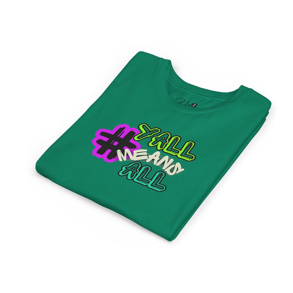 Thumbnail: #YallMeansAll Youth Short Sleeve T-Shirt, Neon, Inclusive Apparel for Kids