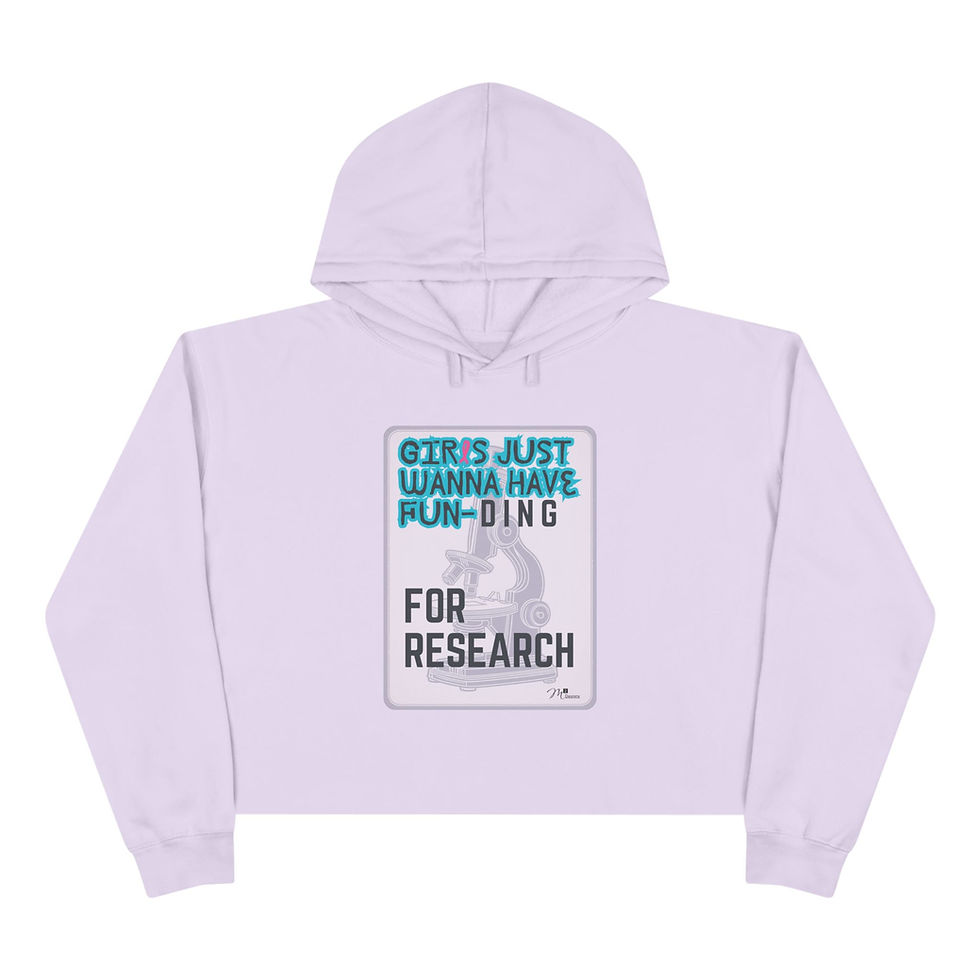 Thumbnail: Girls Just Wanna Have FUN-DING, Women's Crop Hoodie, Gender Equality, Science