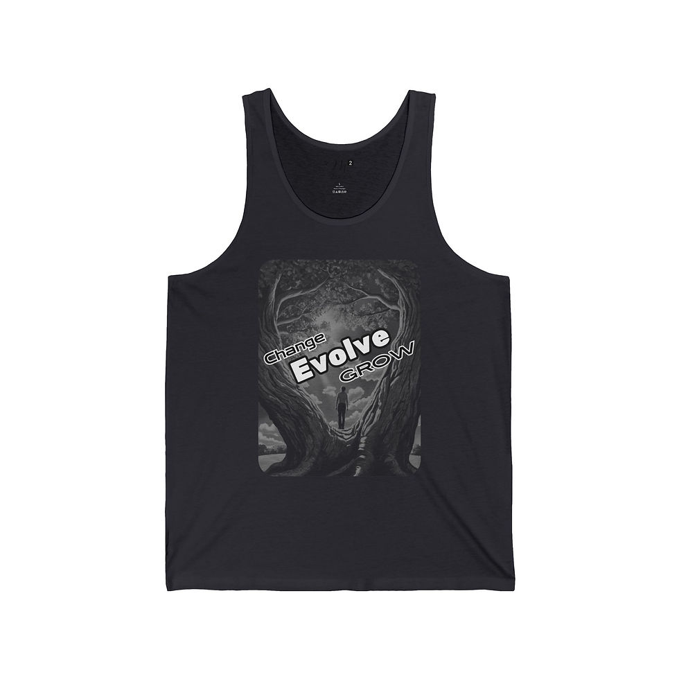 Thumbnail: Change, Evolve, Grow Tree Unisex Jersey Tank, Inspirational & Motivational