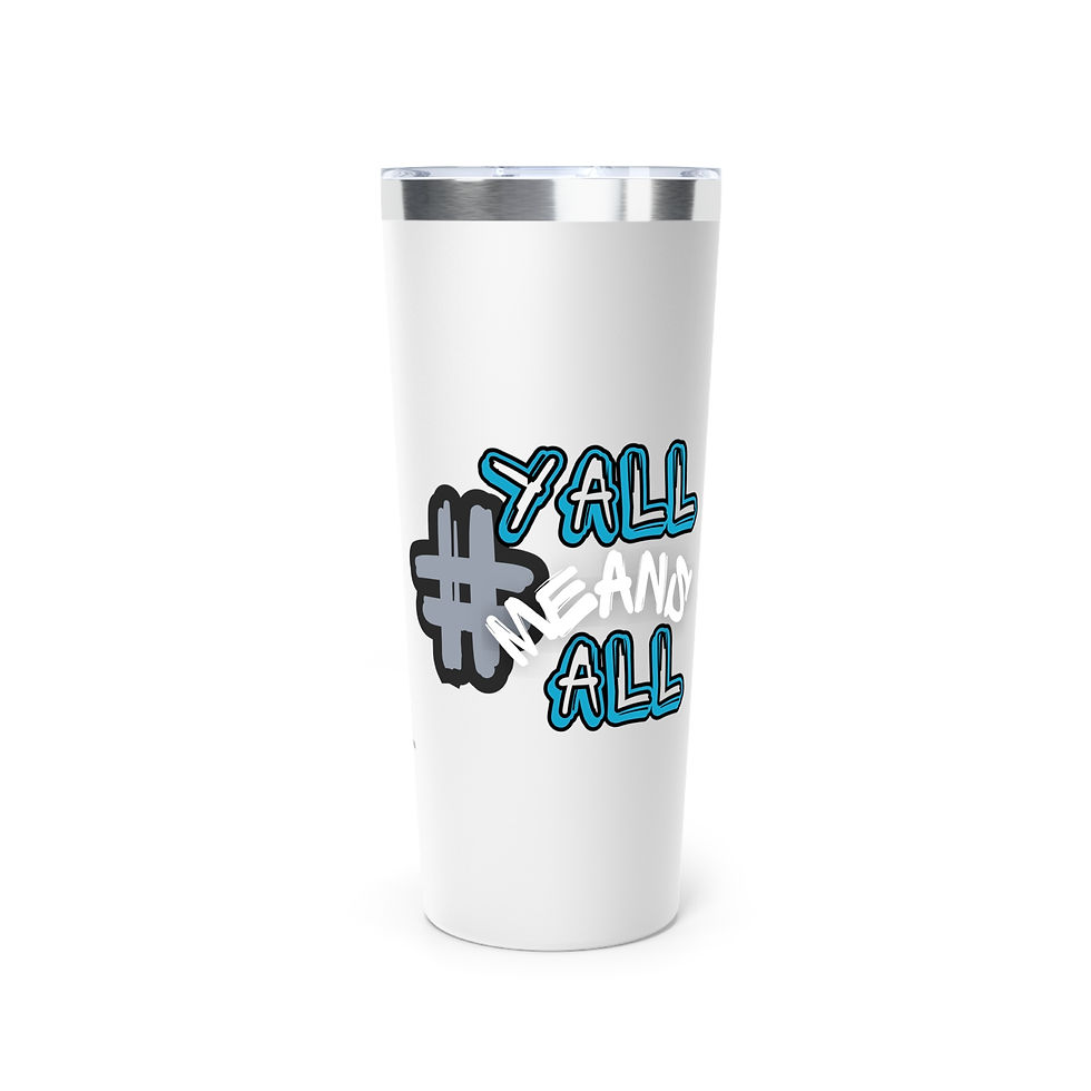 Thumbnail: #YallMeansAll Tumbler, Blue, 22oz Travel Mug, Equality, Inclusion