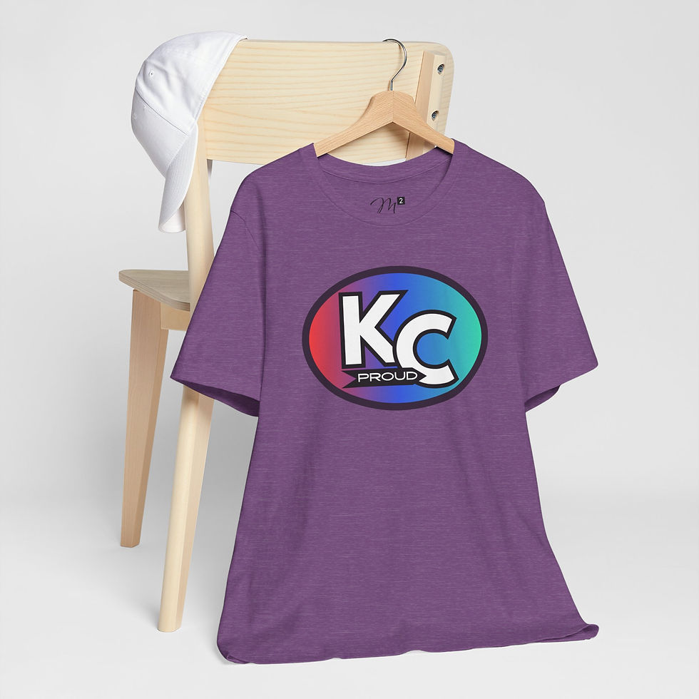 Thumbnail: KC Proud (red blue aqua oval) Unisex Tee, Kansas City PROUD