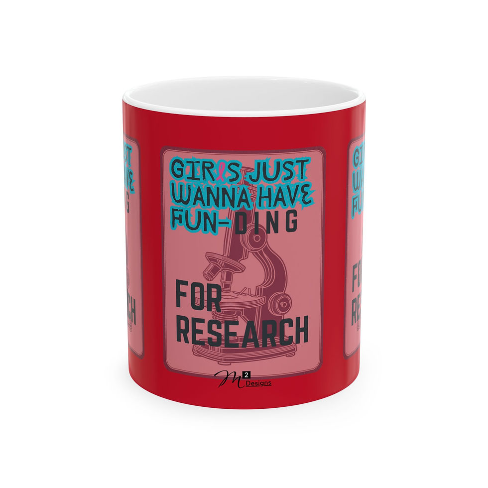 Thumbnail: Girls Just Wanna have FUN-DING Ceramic Mug, dark red, Gender Equality, Science 