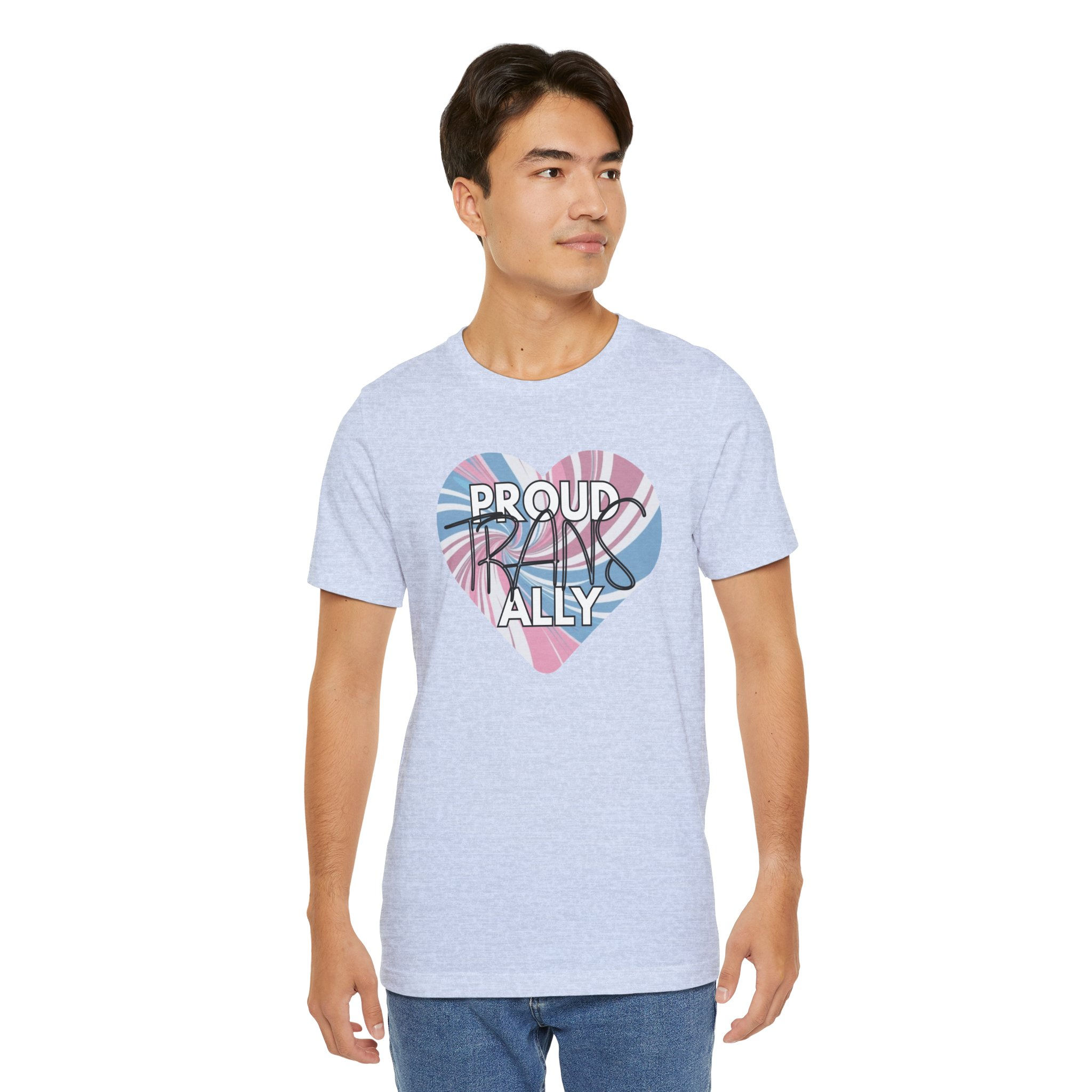 Proud TRANS ALLY heart Unisex Tee, Inspirational, Diversity, Inclusive, PRIDE