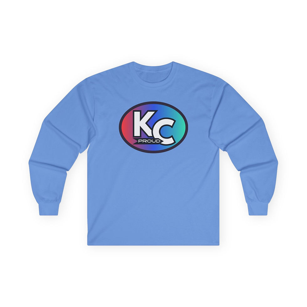 KC Proud (red blue aqua oval) Unisex Ultra Cotton Long Sleeve Tee, Kansas City