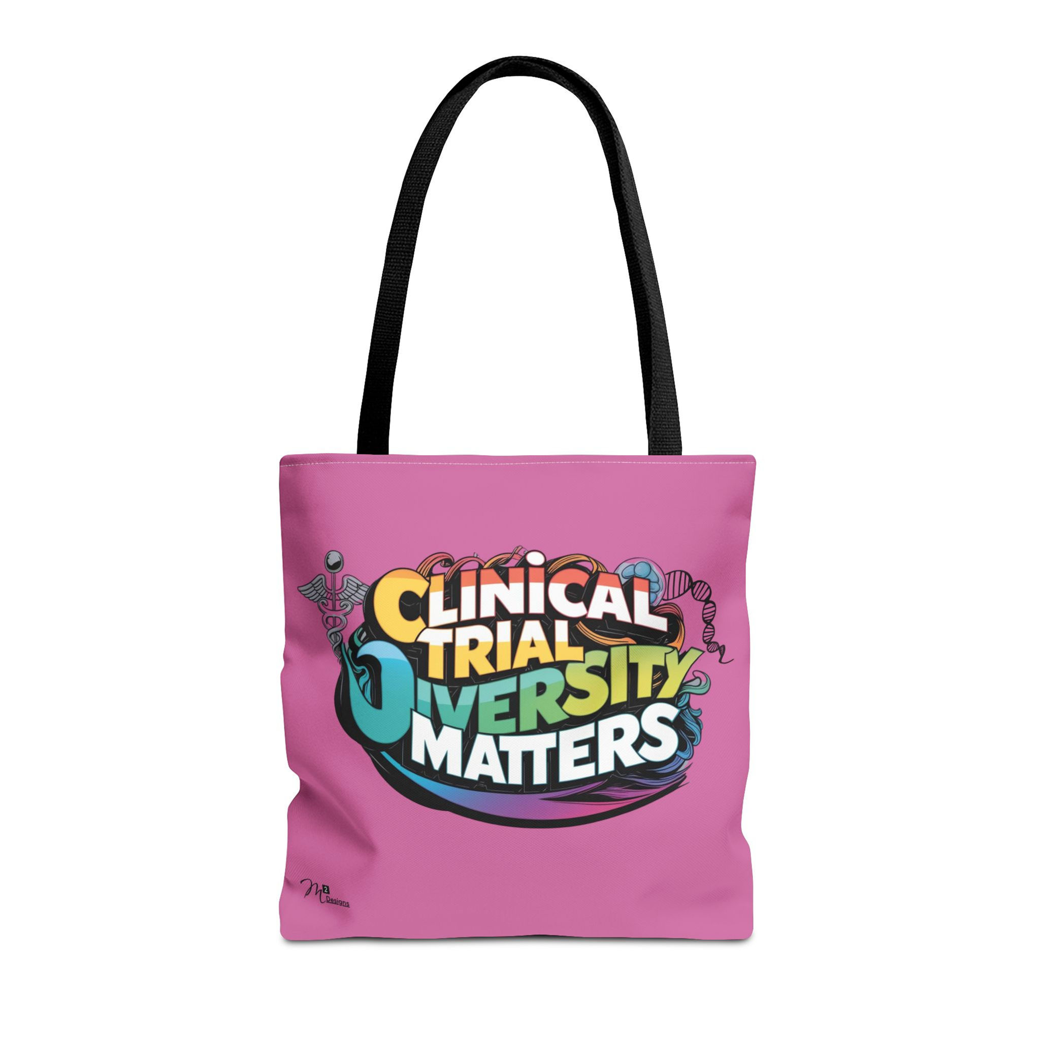 Clinical Trial Diversity Matters Tote Bag, Light Pink 13x13, 16x16, 18x18 