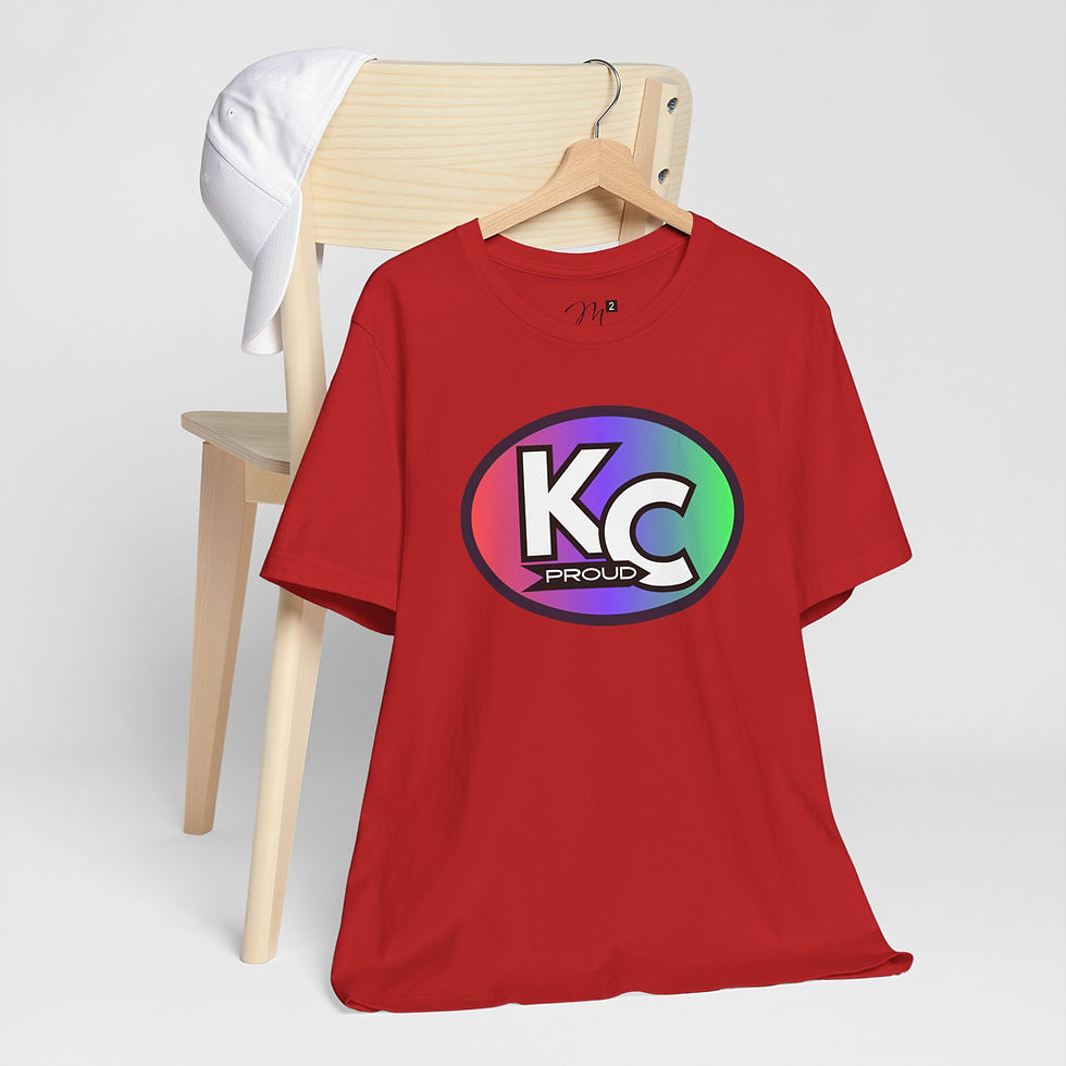 Thumbnail: KC Proud (red, purple, green oval) Unisex Tee, Kansas City PROUD
