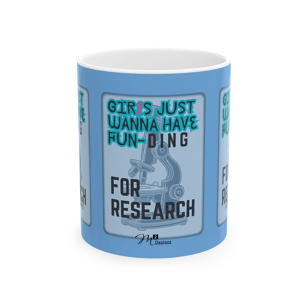 Thumbnail: Girls Just Wanna have FUN-DING Ceramic Mug, lt blue, Gender Equality, Science 