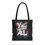 Thumbnail: Y’all Means All Tote Bag, Black, 13x13 16x16 18x18, Equality, Inclusion, LGBTQ+
