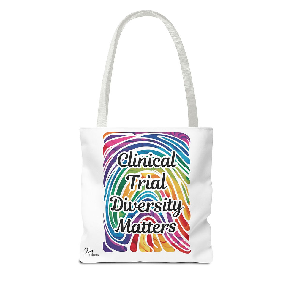 Thumbnail: Clinical Trial Diversity Matters #HealthEquity Tote Bag, Rainbow/White