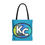 Thumbnail: KC Proud (yellow, blue, aqua oval) Tote Bag, Turquoise 13x13, 16x16, 18x18 
