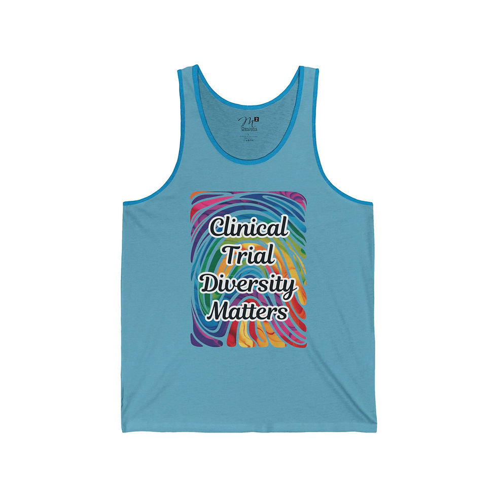 Thumbnail: Clinical Trial Diversity Matters Unisex Jersey Tank, Rainbow Fingerprint