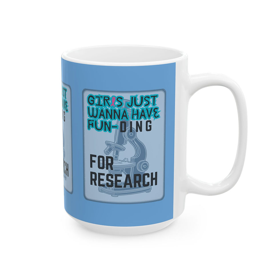 Thumbnail: Girls Just Wanna have FUN-DING Ceramic Mug, lt blue, Gender Equality, Science 