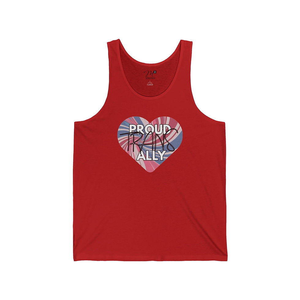Thumbnail: Proud TRANS ALLY heart Unisex Jersey Tank, Positivity, Diversity, PRIDE
