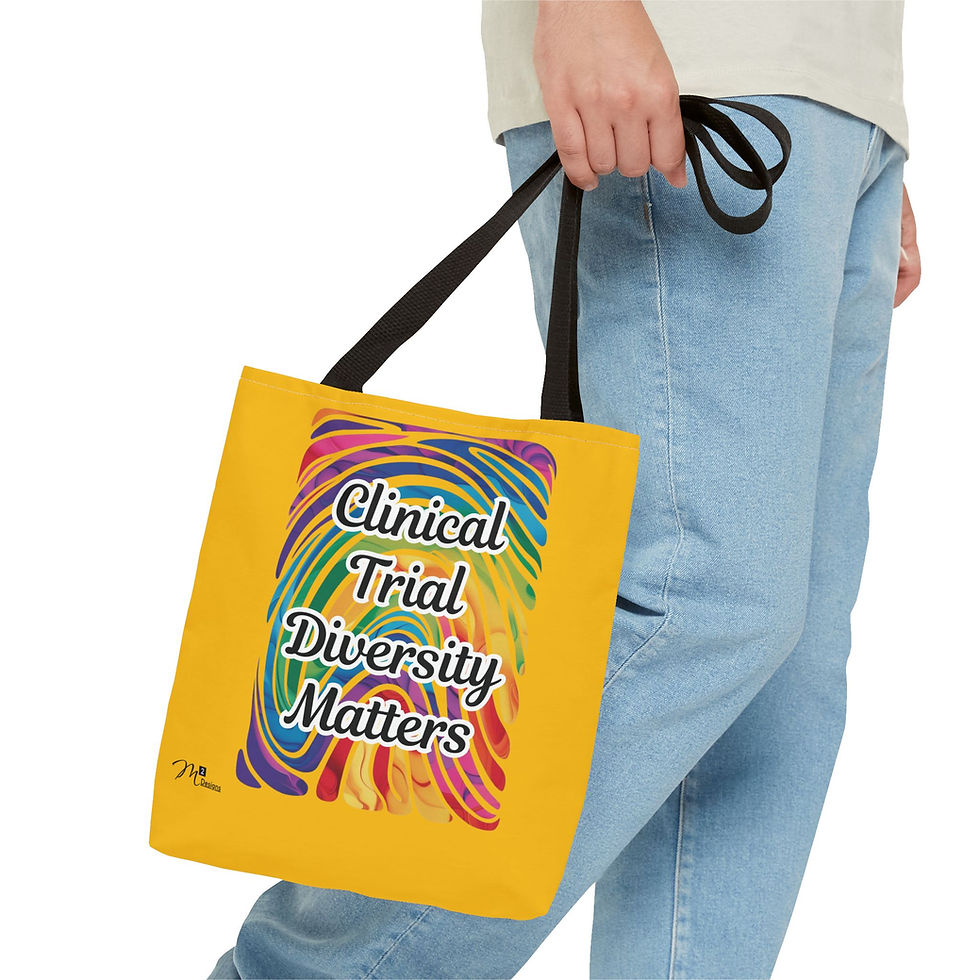 Thumbnail: Clinical Trial Diversity Matters Tote Bag, Rainbow/Yellow, 13x13 16x16 18x18