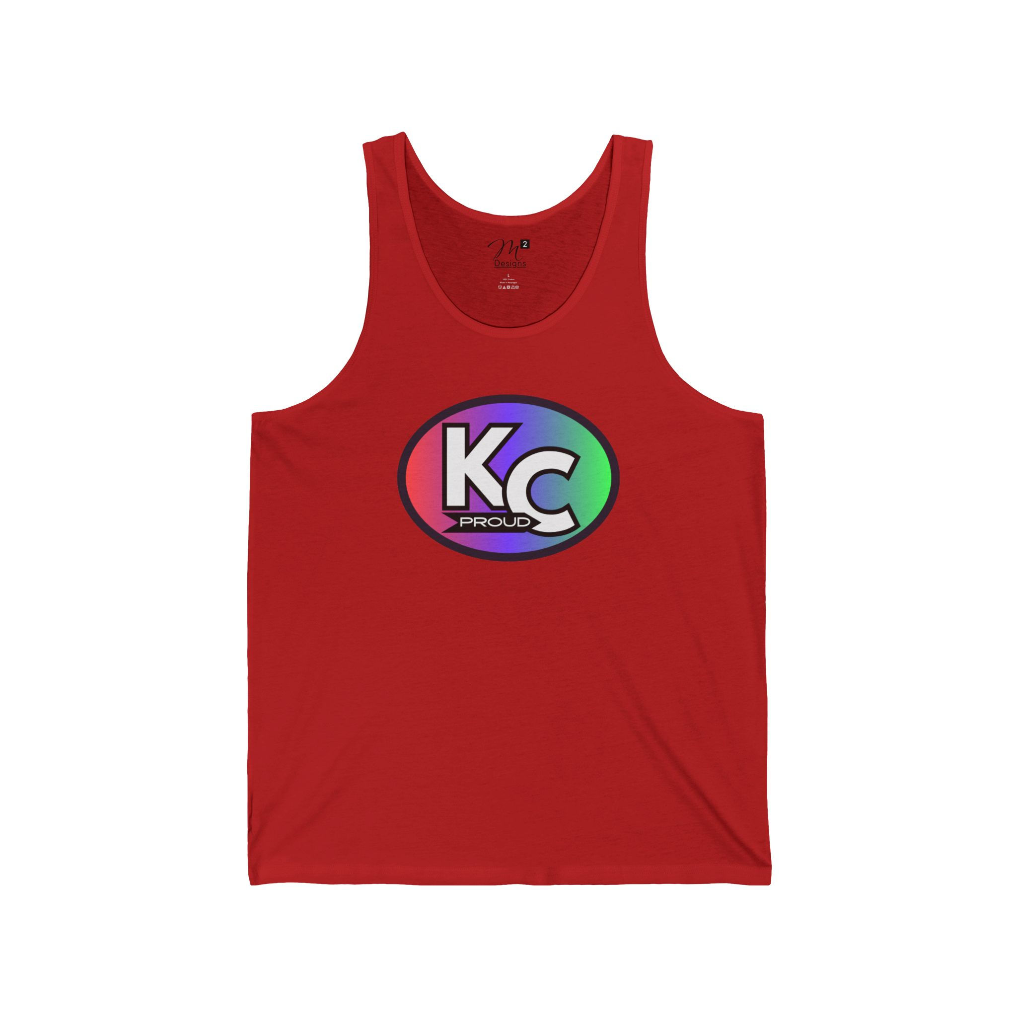 KC Proud (red, purple, green oval) Unisex Jersey Tank, Kansas City PROUD