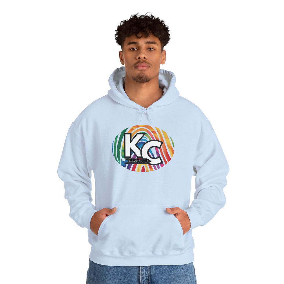 Thumbnail: KC Proud rainbow fingerprint oval Unisex hoodie, Diversity, Inclusive, PRIDE 