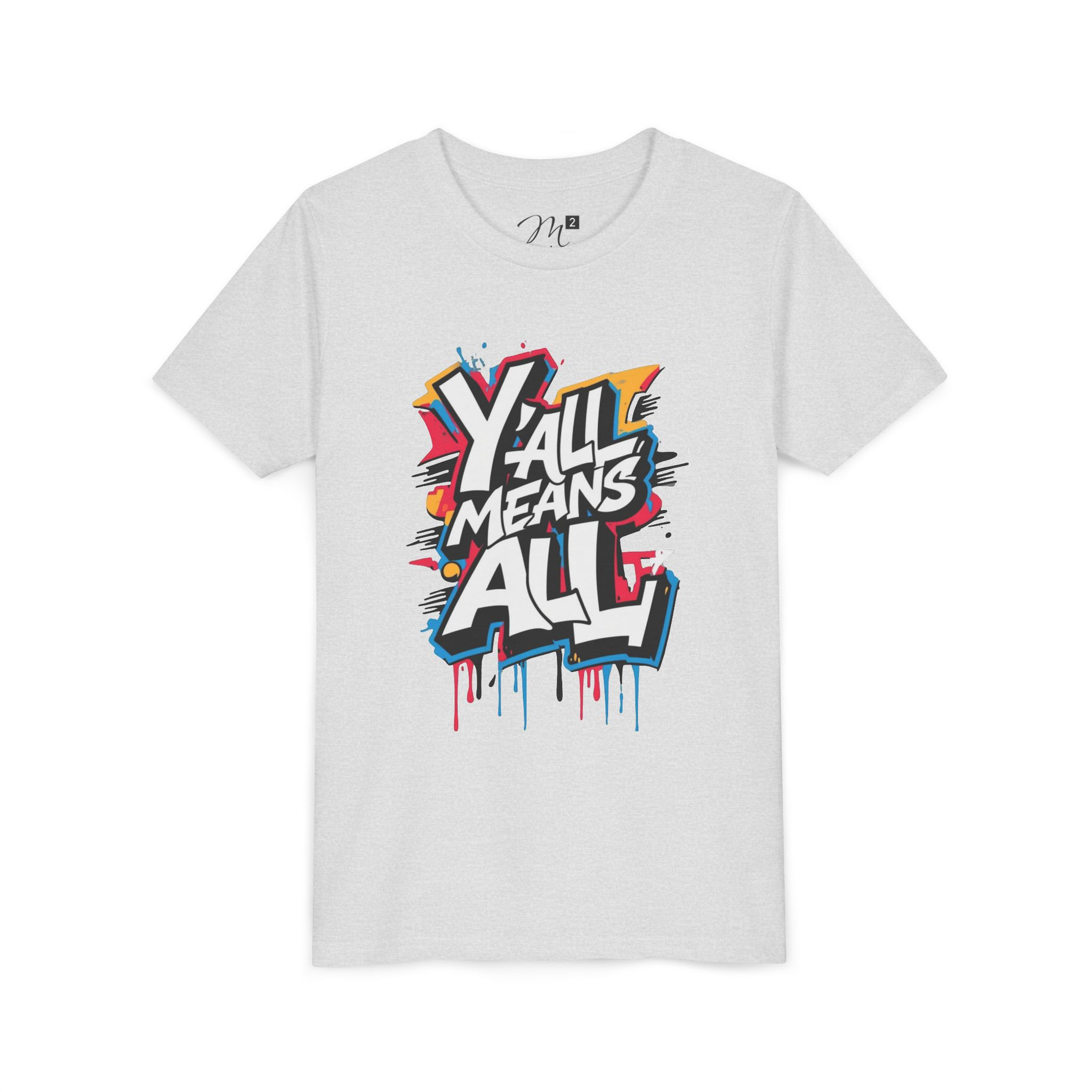 Y’all Means All Youth Short Sleeve T-Shirt, Graffiti, Inclusive Apparel for Kids