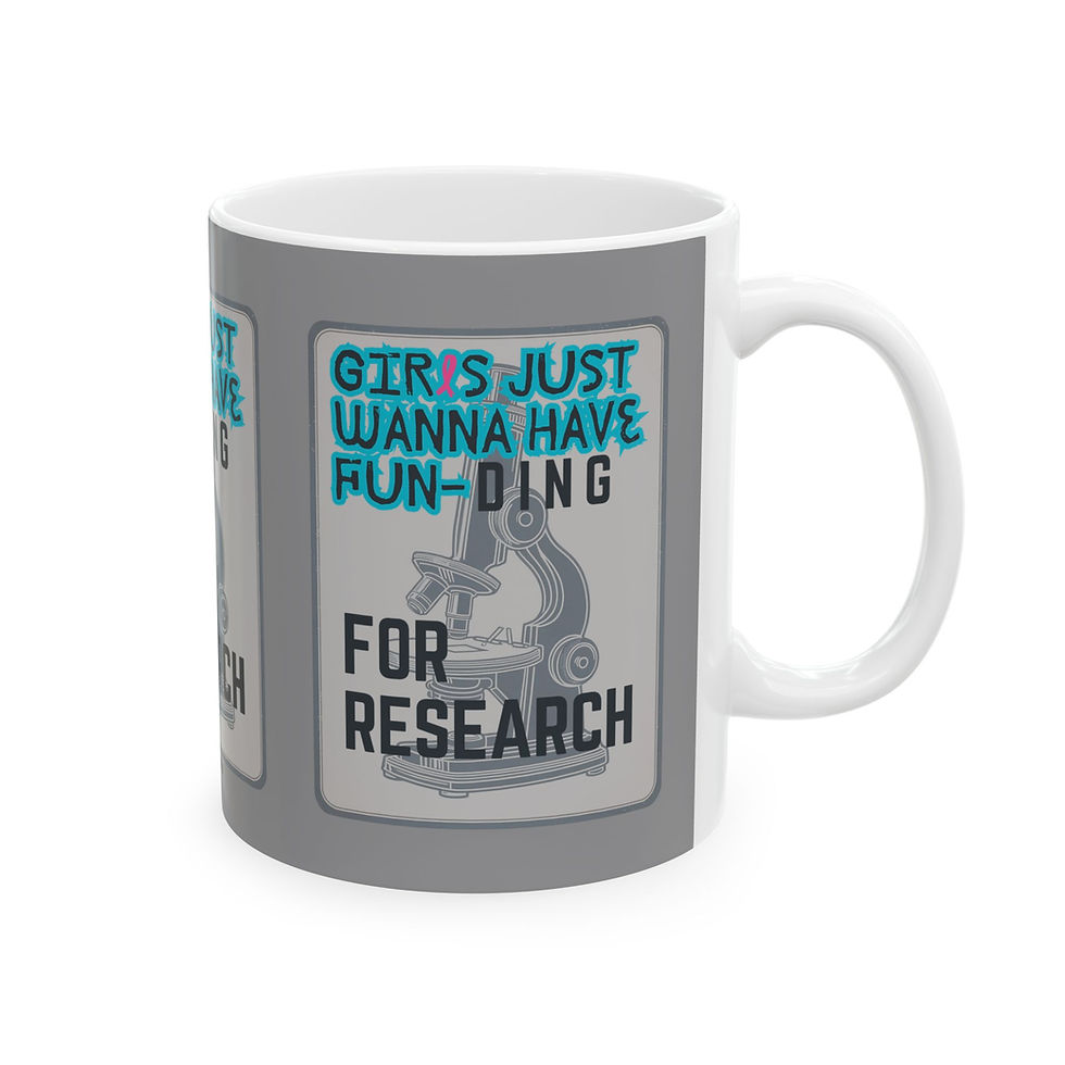 Thumbnail: Girls Just Wanna have FUN-DING Ceramic Mug, grey, Gender Equality, Science 