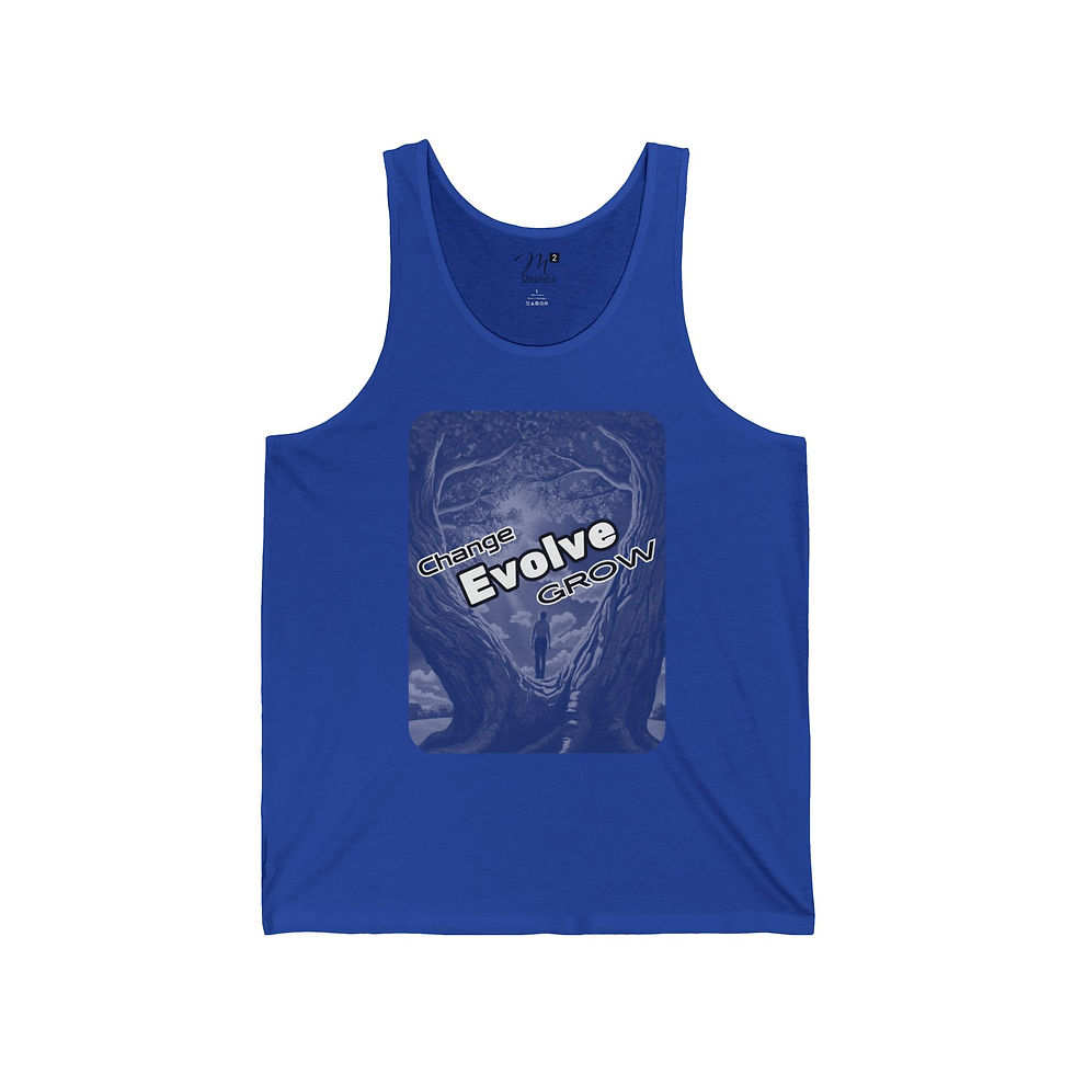 Thumbnail: Change, Evolve, Grow Tree Unisex Jersey Tank, Inspirational & Motivational