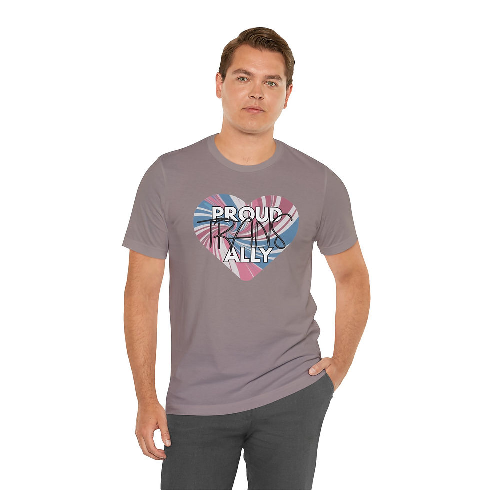 Thumbnail: Proud TRANS ALLY heart Unisex Tee, Inspirational, Diversity, Inclusive, PRIDE