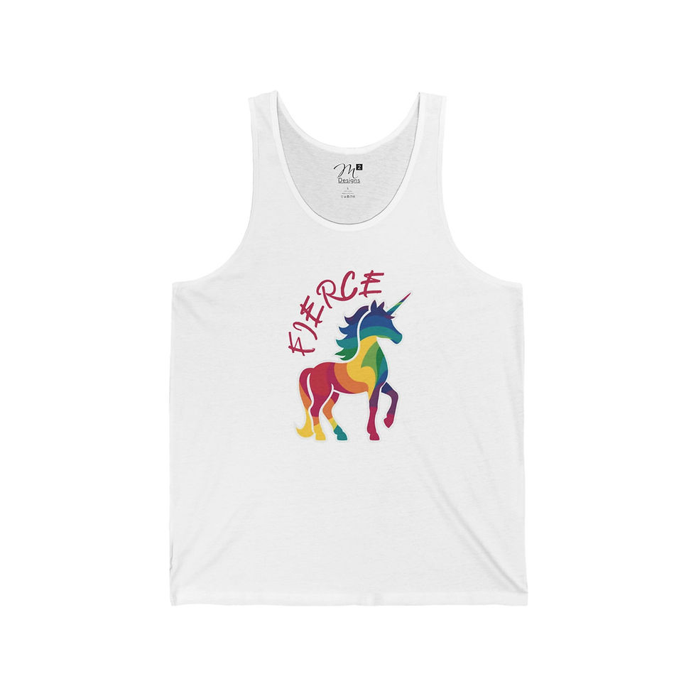 Thumbnail: Fierce Rainbow Unicorn Unisex Tank, Positivity, Empowerment, Diversity, PRIDE