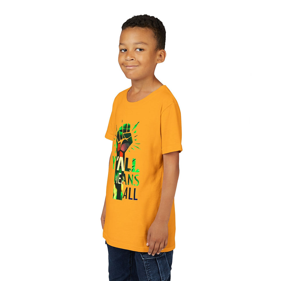 Thumbnail: Y’all Means All Resist, Youth Short Sleeve T-Shirt, Green Inclusive Apparel Kids