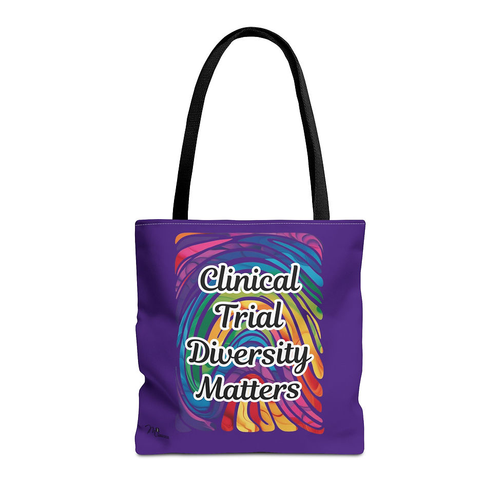 Thumbnail: Clinical Trial Diversity Matters Tote Bag, Rainbow/Purple, 13x13 16x16 18x18