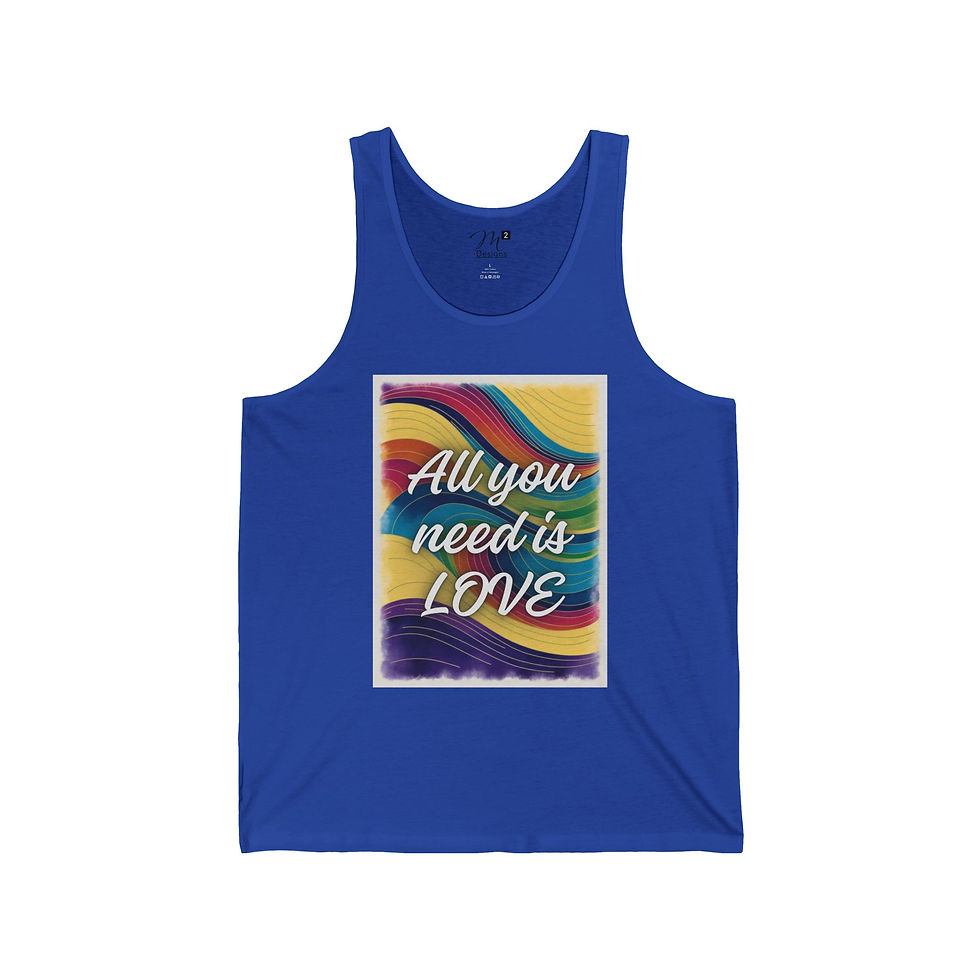 Thumbnail: All You Need is LOVE Unisex Jersey Tank, Rainbow Swirl, Positivity, Empowerment