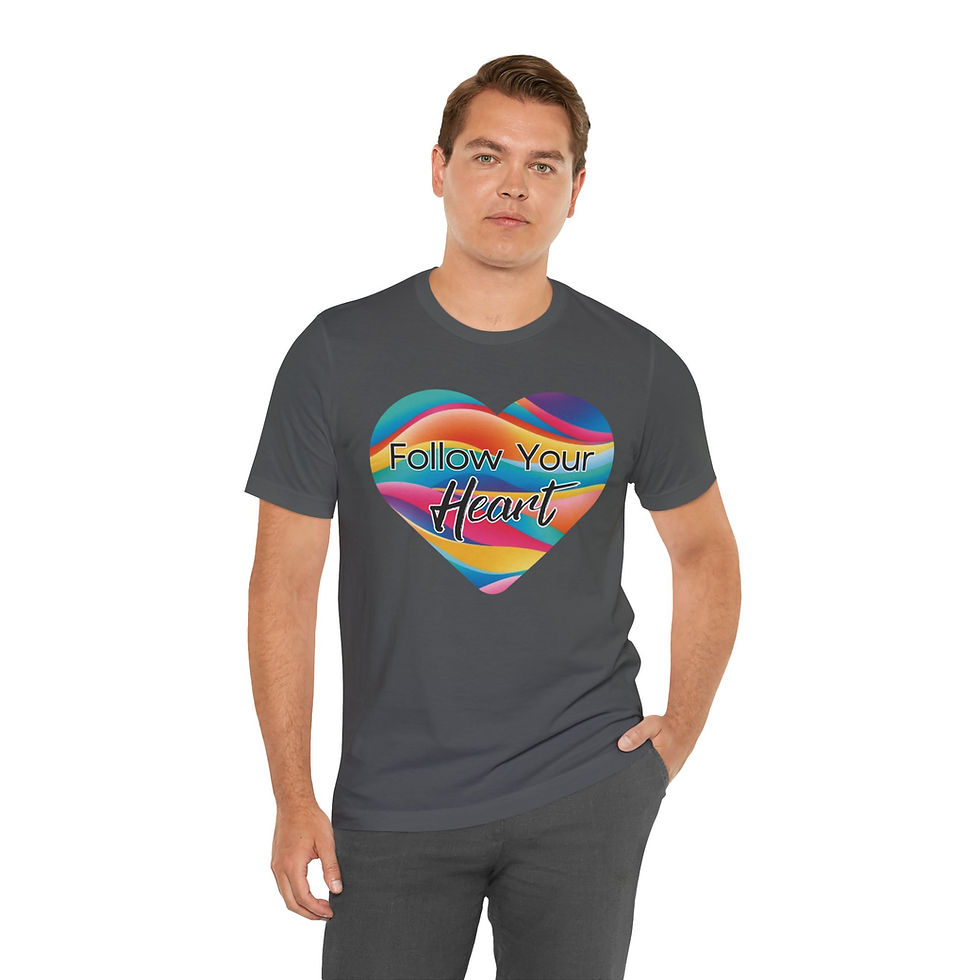 Thumbnail: Follow Your Heart Unisex Tee, Inspirational & Inclusive Apparel for Everyone